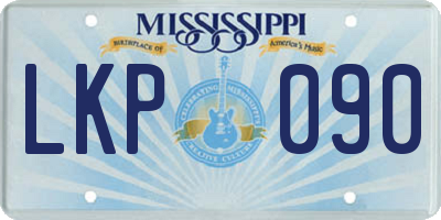 MS license plate LKP090