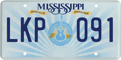 MS license plate LKP091