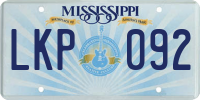 MS license plate LKP092