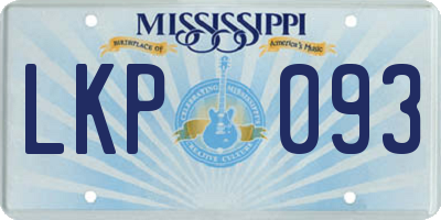 MS license plate LKP093