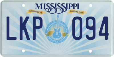 MS license plate LKP094