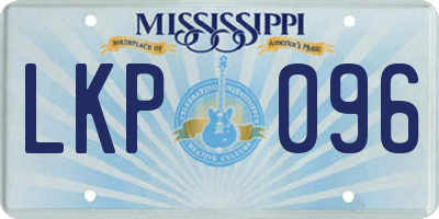 MS license plate LKP096