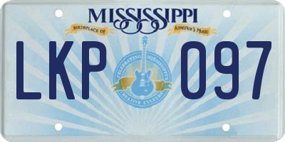 MS license plate LKP097