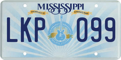 MS license plate LKP099