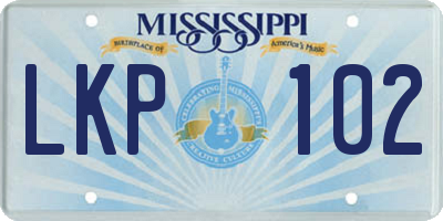 MS license plate LKP102