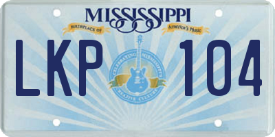 MS license plate LKP104