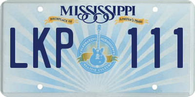 MS license plate LKP111