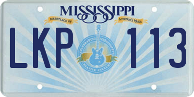 MS license plate LKP113