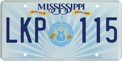 MS license plate LKP115