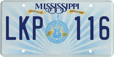 MS license plate LKP116