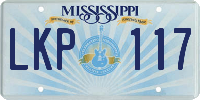 MS license plate LKP117