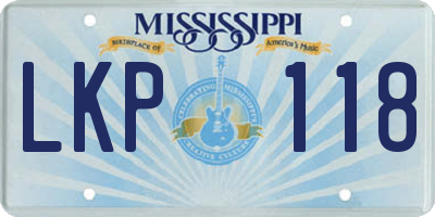 MS license plate LKP118