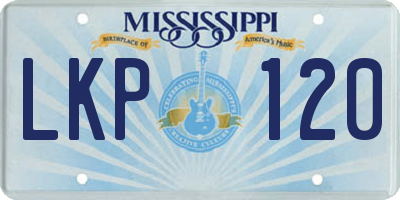 MS license plate LKP120
