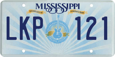 MS license plate LKP121