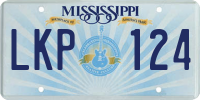 MS license plate LKP124