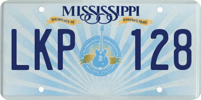 MS license plate LKP128