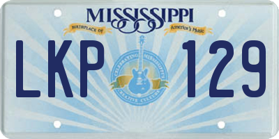 MS license plate LKP129