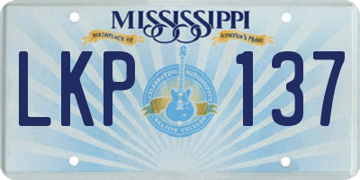 MS license plate LKP137