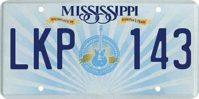 MS license plate LKP143
