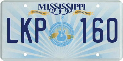 MS license plate LKP160
