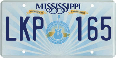 MS license plate LKP165