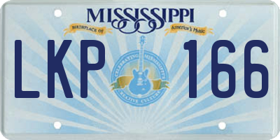 MS license plate LKP166