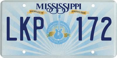 MS license plate LKP172