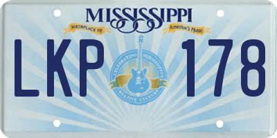 MS license plate LKP178