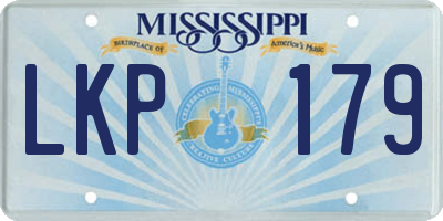 MS license plate LKP179