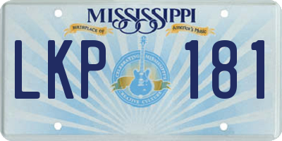 MS license plate LKP181