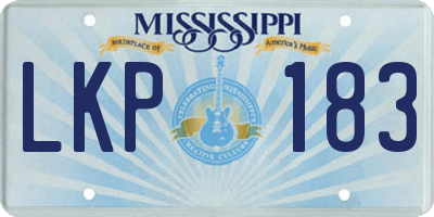 MS license plate LKP183