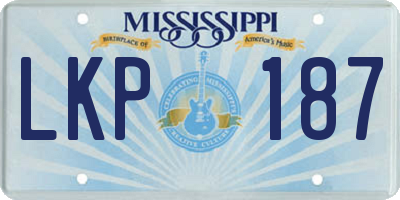 MS license plate LKP187