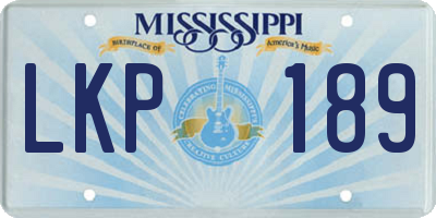 MS license plate LKP189