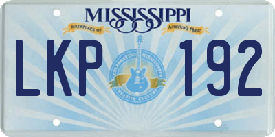 MS license plate LKP192