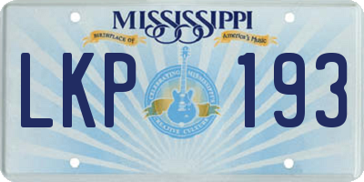MS license plate LKP193