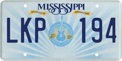 MS license plate LKP194