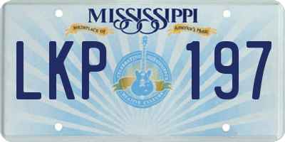 MS license plate LKP197