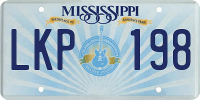 MS license plate LKP198