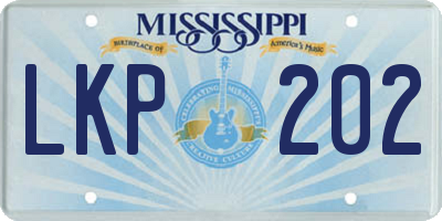 MS license plate LKP202