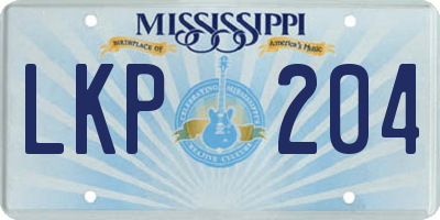MS license plate LKP204