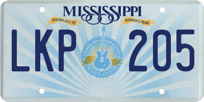 MS license plate LKP205