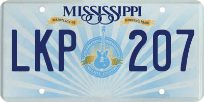 MS license plate LKP207