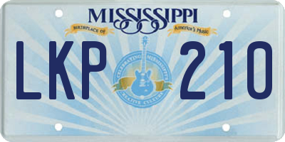 MS license plate LKP210