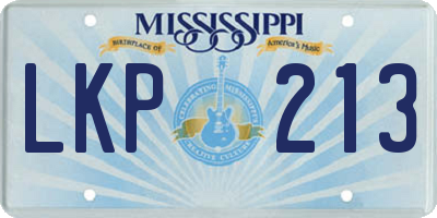 MS license plate LKP213
