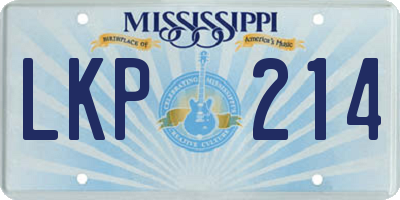 MS license plate LKP214