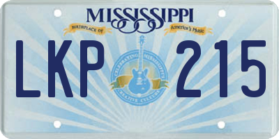 MS license plate LKP215