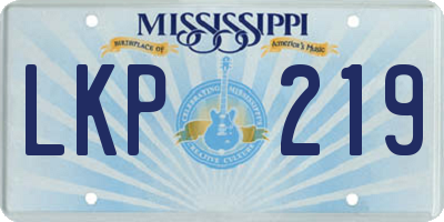 MS license plate LKP219