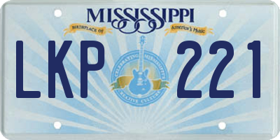 MS license plate LKP221
