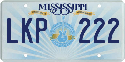 MS license plate LKP222