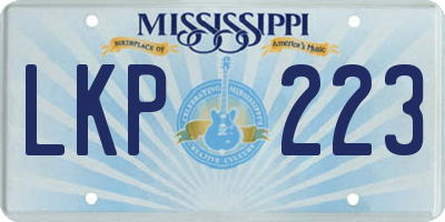 MS license plate LKP223